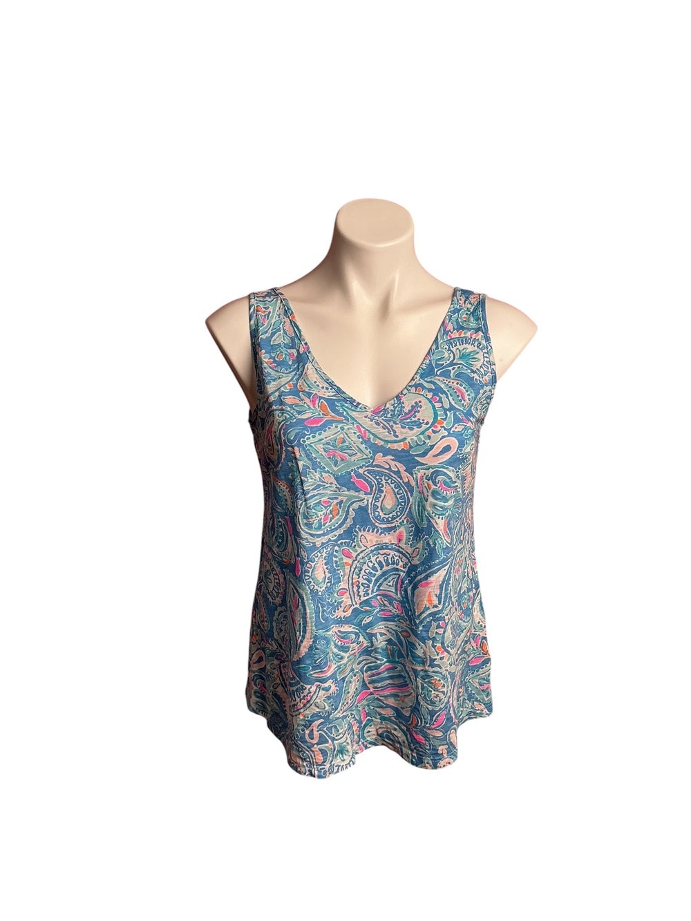 Lilly Pulitzer- Gigi Tank Top Zanzibar Blue Fish Kiss Size M - like new